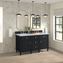James Martin Lorelai 60" Double Bathroom Vanity, Black Onyx