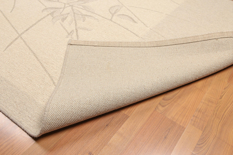 5'3" x 7'4" Contemporary Flat Pile Belgian 100% Wool Area Rug Beige