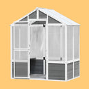 Outdoor Walk-In Polycarbonate Garden Greenhouse With Drain Holes, 4x6FT (SAK51873)