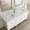 James Martin Brittany 72" Double Bathroom Vanity, Bright White
