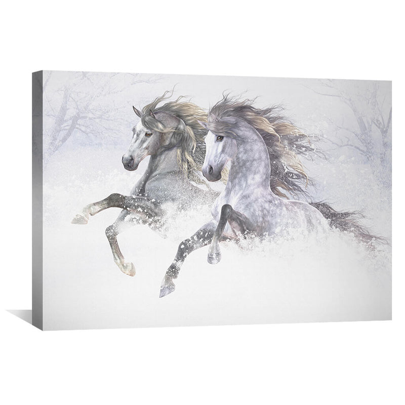 Snow Horses II Canvas