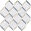 Snow White, Diana Royal, Allure Polished Steps 3d Marble Mosaics 14 9/16x14 15/16