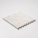 Snow White Tumbled Penny Round Marble Mosaics 11 1/4x11 3/4