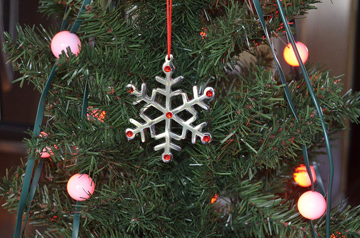 Snowflake Christmas Tree Ornament Decorations Set of 4, photo 4 of 5