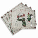 DaDa Bedding Set of 4-Pieces Magical Snowman Holiday Tapestry Placemats 13” x 19” (9733)