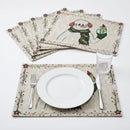 DaDa Bedding Set of 4-Pieces Magical Snowman Holiday Tapestry Placemats 13” x 19” (9733)