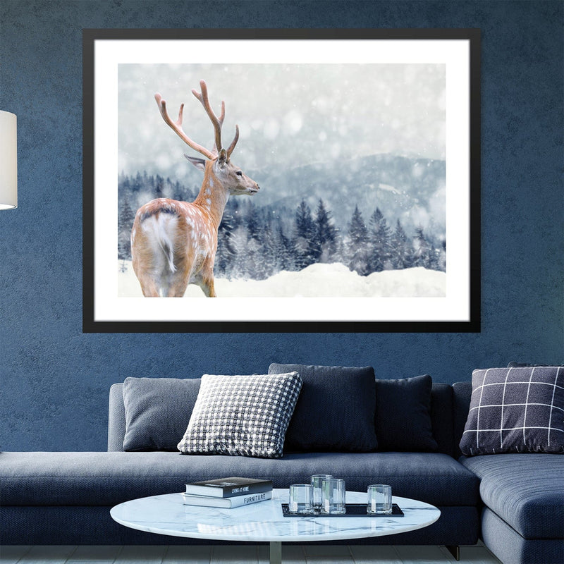 Snowy Deer Print