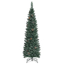 Snowy Artificial Pencil Christmas Tree with Pine Cones by DirectDeals