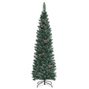 Snowy Artificial Pencil Christmas Tree with Pine Cones by LJGDeals