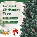 Snowy Artificial Pencil Christmas Tree with Pine Cones by DirectDeals