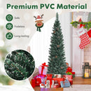 Snowy Artificial Pencil Christmas Tree with Pine Cones by DirectDeals