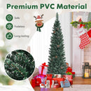 Snowy Artificial Pencil Christmas Tree with Pine Cones by LJGDeals