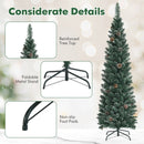 Snowy Artificial Pencil Christmas Tree with Pine Cones by DirectDeals