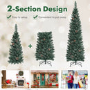 Snowy Artificial Pencil Christmas Tree with Pine Cones by DirectDeals