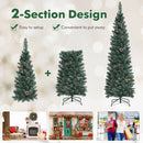 Snowy Artificial Pencil Christmas Tree with Pine Cones by LJGDeals