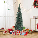 Snowy Artificial Pencil Christmas Tree with Pine Cones by LJGDeals