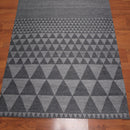 5' x 7' Handmade Geometric 100% Wool Modern Flatweave Area Rug Modern Gray