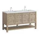 James Martin Breckenridge 60" Double Bathroom Vanity, Whitewashed Oak