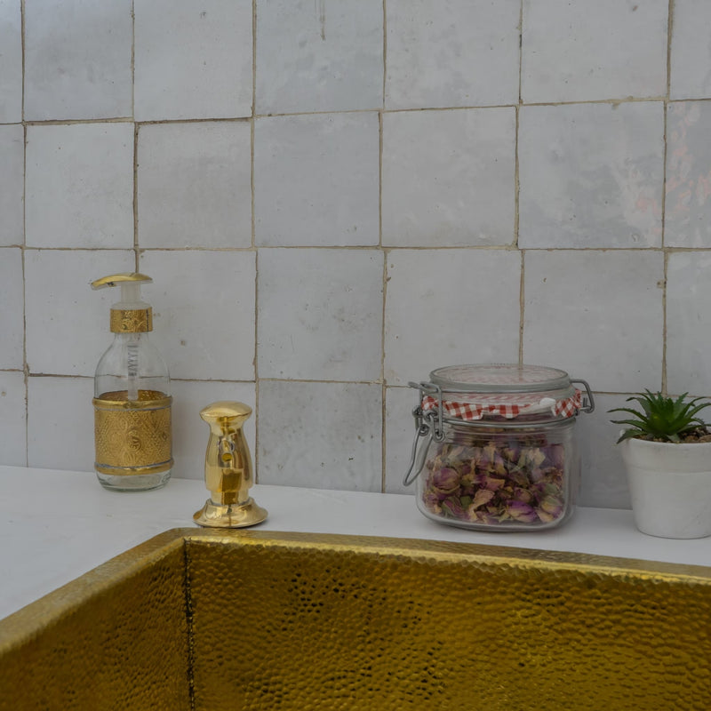 Soap Dispenser, Unlacquered Brass, Kitchen Sink Soap Dispenser