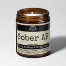 Malicious Women Co. Sober AF Mental Health Candle 9 oz | Natural Soy Wax Candle, Long-Lasting Clean Burn, Amber Jar Gift Candle USA