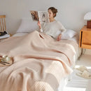 GobekUsa Cotton Honeycomb Towel Blanket for Single Double - Breathable Cozy Sofa Cover