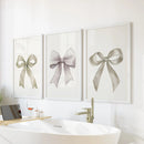 Aesthetic Bow Wall Art Set of 3. Neutral Gallery Set by Wall Art Set