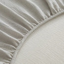 GobekUsa Cotton Fitted Sheet: Wrinkled Yarn, Nordic Comfort, All Seasons Bed Cover