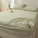 GobekUsa Cotton Fitted Sheet: Wrinkled Yarn, Nordic Comfort, All Seasons Bed Cover