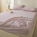 GobekUsa Cotton Fitted Sheet: Wrinkled Yarn, Nordic Comfort, All Seasons Bed Cover