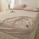 GobekUsa Cotton Fitted Sheet: Wrinkled Yarn, Nordic Comfort, All Seasons Bed Cover