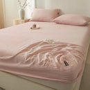 GobekUsa Cotton Fitted Sheet: Wrinkled Yarn, Nordic Comfort, All Seasons Bed Cover