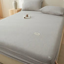 GobekUsa Cotton Fitted Sheet: Wrinkled Yarn, Nordic Comfort, All Seasons Bed Cover