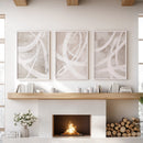 Modern Minimalist Abstract Triptych. Neutral Brush Stroke Art by Wall Art Set