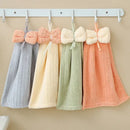 Soft pastel bowknot microfiber hand towels for kitchen and bathroom by Decorbites