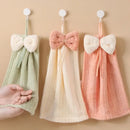 Soft pastel bowknot microfiber hand towels for kitchen and bathroom by Decorbites