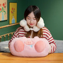 GobekUsa Cartoon Pork Doll Throw Pillow: Soft U-shaped Warm-handed Plush Gift