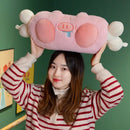 GobekUsa Cartoon Pork Doll Throw Pillow: Soft U-shaped Warm-handed Plush Gift