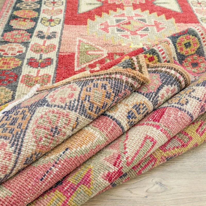 Edith Hand-woven Herki Runner 93x438 Cm