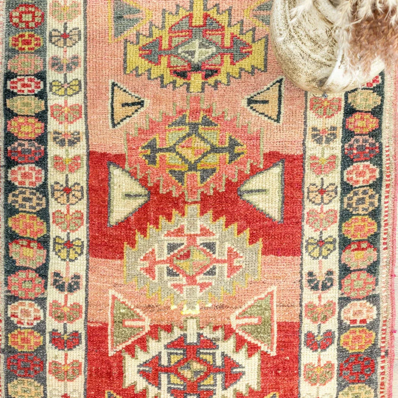 Edith Hand-woven Herki Runner 93x438 Cm
