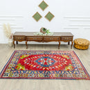 Yavı Hand-woven Red Wool Rug 157x207 Cm