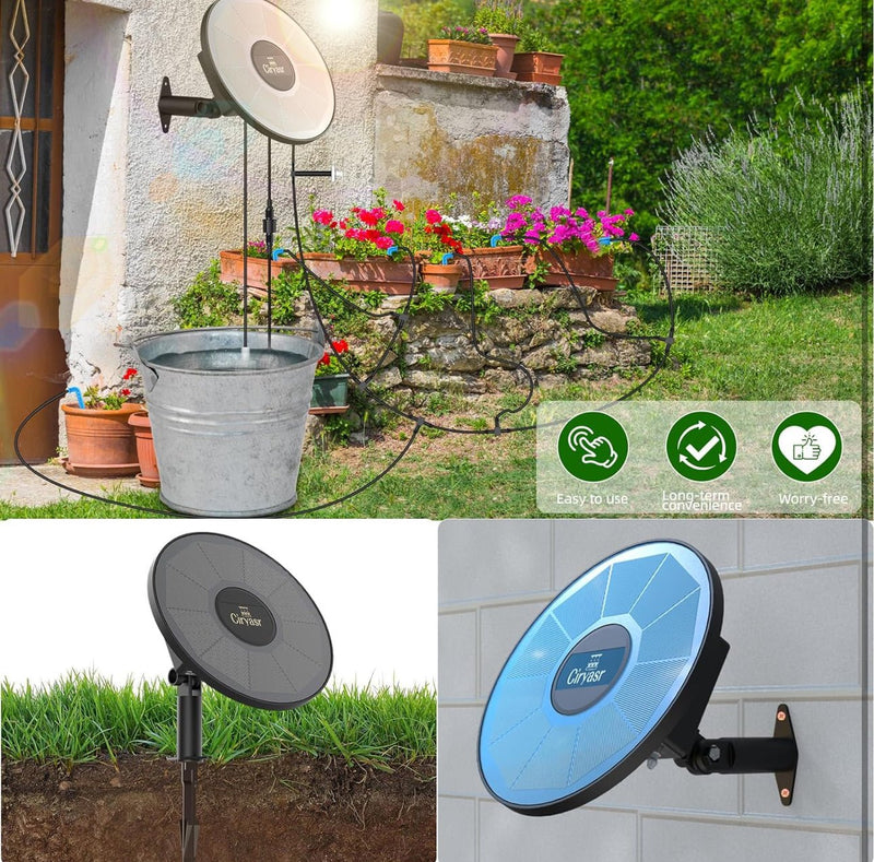 Solar Drip Irrigation System Kit, Automatic Watering System with 6 Timer Modes With 15 Heads, photo 3 of 8