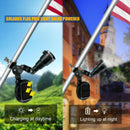 Solar Flag Pole Light, Flagpole Light Solar Powered, Super Bright PC Crystal LED Spotlight, Adjustable Bracket & Metal Clamp Fits 1-1.5" Flagpole