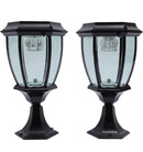 Solar Lamp Post Lights ,Outdoor Aluminum Floor Lamp,Waterproof Solar Powered Street Lights for Garden, Pathway, Driveway, Front/ Back Door, Warm White Solar Post Light,Replaceable Bulb(2 Pack)