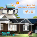 Solar Motion Sensor Lights - IP65 Waterproof Solar Strobe Wall Lights - Bright White/Red & Blue Flashing