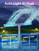 Solar Pool Fountain with 10-Color 4-Modes Lights, Dual Spray Waterfall Sprinkler 360° Adjustable, Compatible with Above & Inground Pools