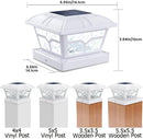 Solar Post Cap Lights Outdoor Glass 2 Modes 8 LEDs for 4x4 5x5 6x6 Posts Fence Deck Patio Decoration Warm White/Cool White (2 Pack)