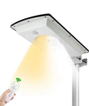 Solar Street Lights Outdoor, Cool White/Warm White Solar Street Light Dusk to Dawn/Motion Sensor, 1300LM IP65 Waterproof, Dimmable Remote Control