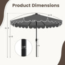 9.3 Feet Solar Patio Umbrella with 24 LED Lights Vented Top and Ruffles-Beige by LJGDeals