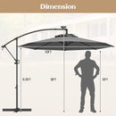 10 ft 360° Rotation Solar Powered LED Patio Offset Umbrella without Weight Base-Beige by DirectDeals