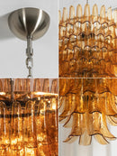 Solene Amber Glass Petal Chandelier